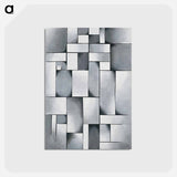 アートポストカード-Composition in gray (Rag Time) - テオ ファン ドゥースブルフ Postcard.