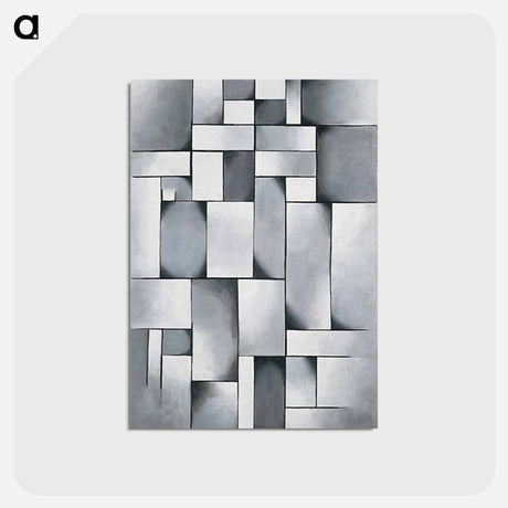 アートポストカード-Composition in gray (Rag Time) - テオ ファン ドゥースブルフ Postcard.