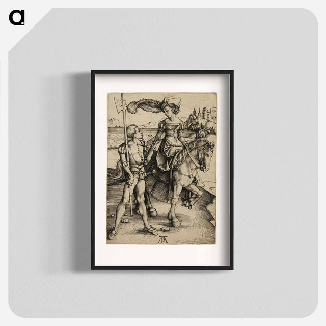 アートポスター-Lady on Horseback and Landsknecht - アルブレヒト デューラー Poster.