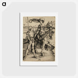 アートポストカード-Lady on Horseback and Landsknecht - アルブレヒト デューラー Postcard.