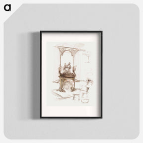 アートポスター-Sketch for a fireplace - アルフォンス ミュシャ Poster.