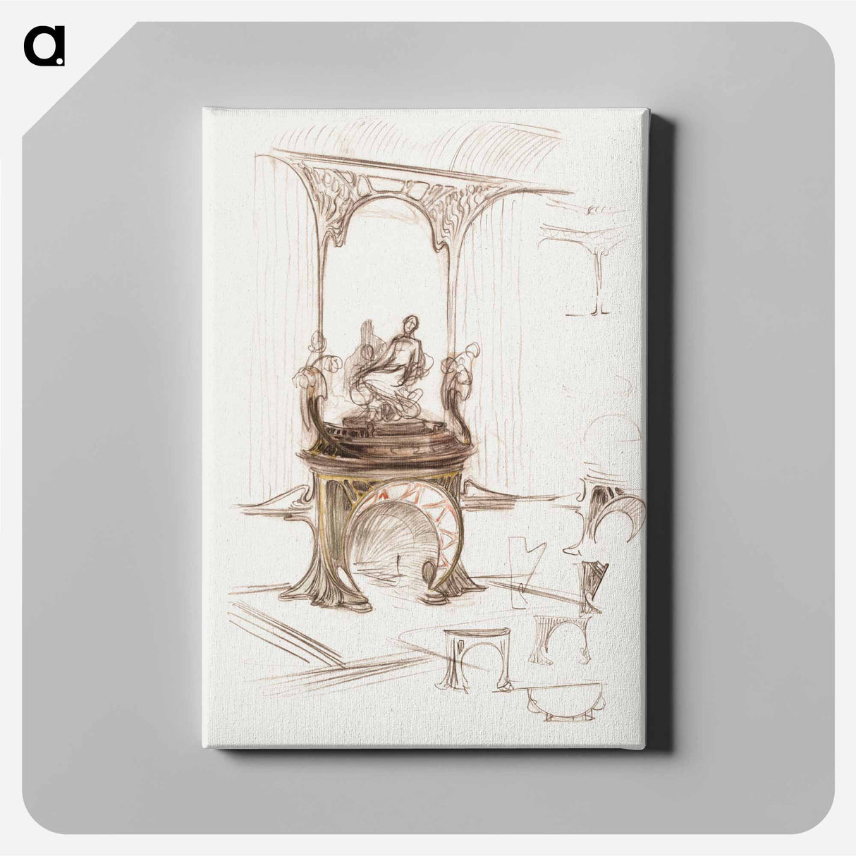 Sketch for a fireplace - アルフォンス ミュシャ Canvas.