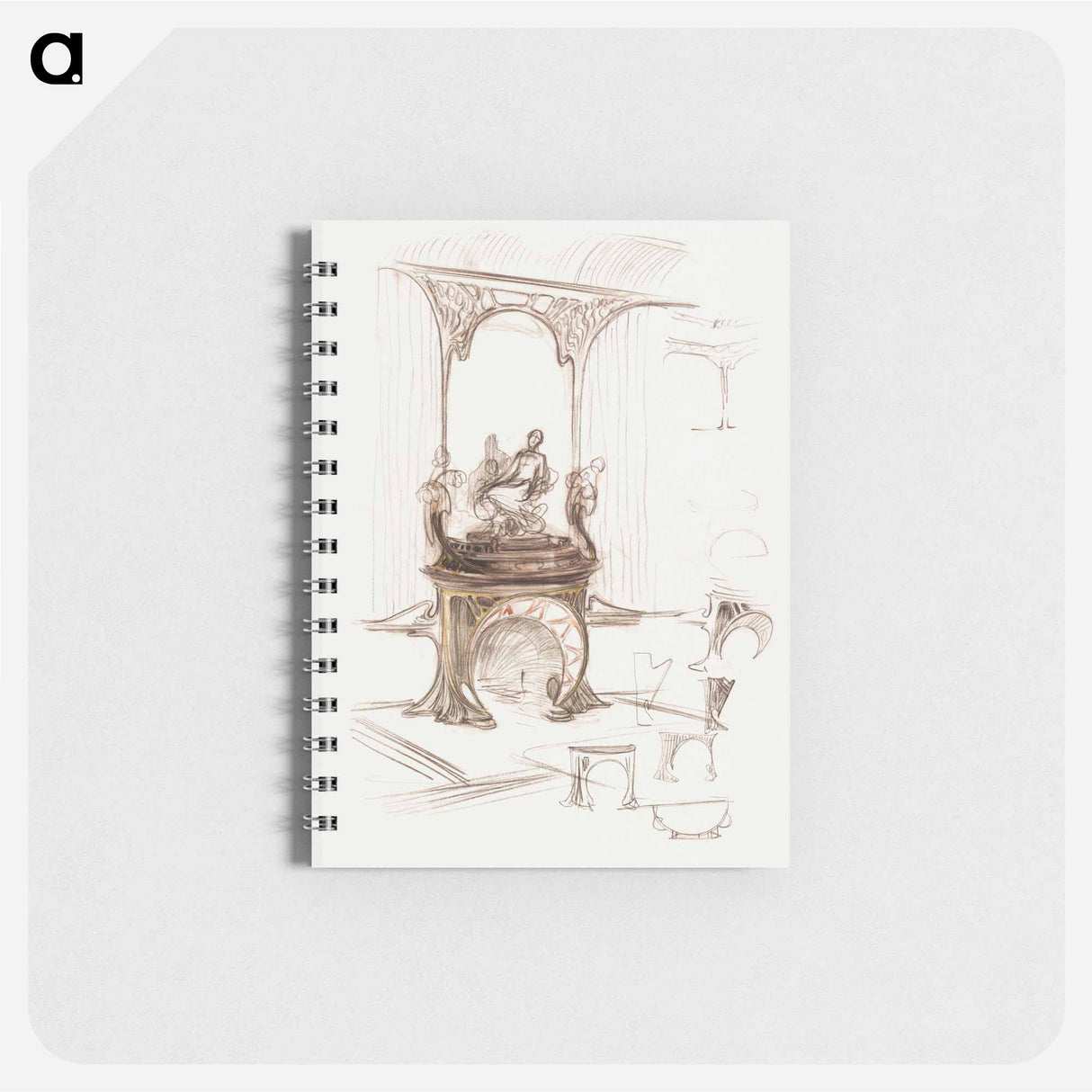 Sketch for a fireplace - アルフォンス ミュシャ Memo.