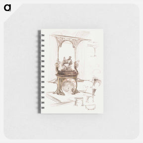 アートメモ帳-Sketch for a fireplace - アルフォンス ミュシャ Memo.