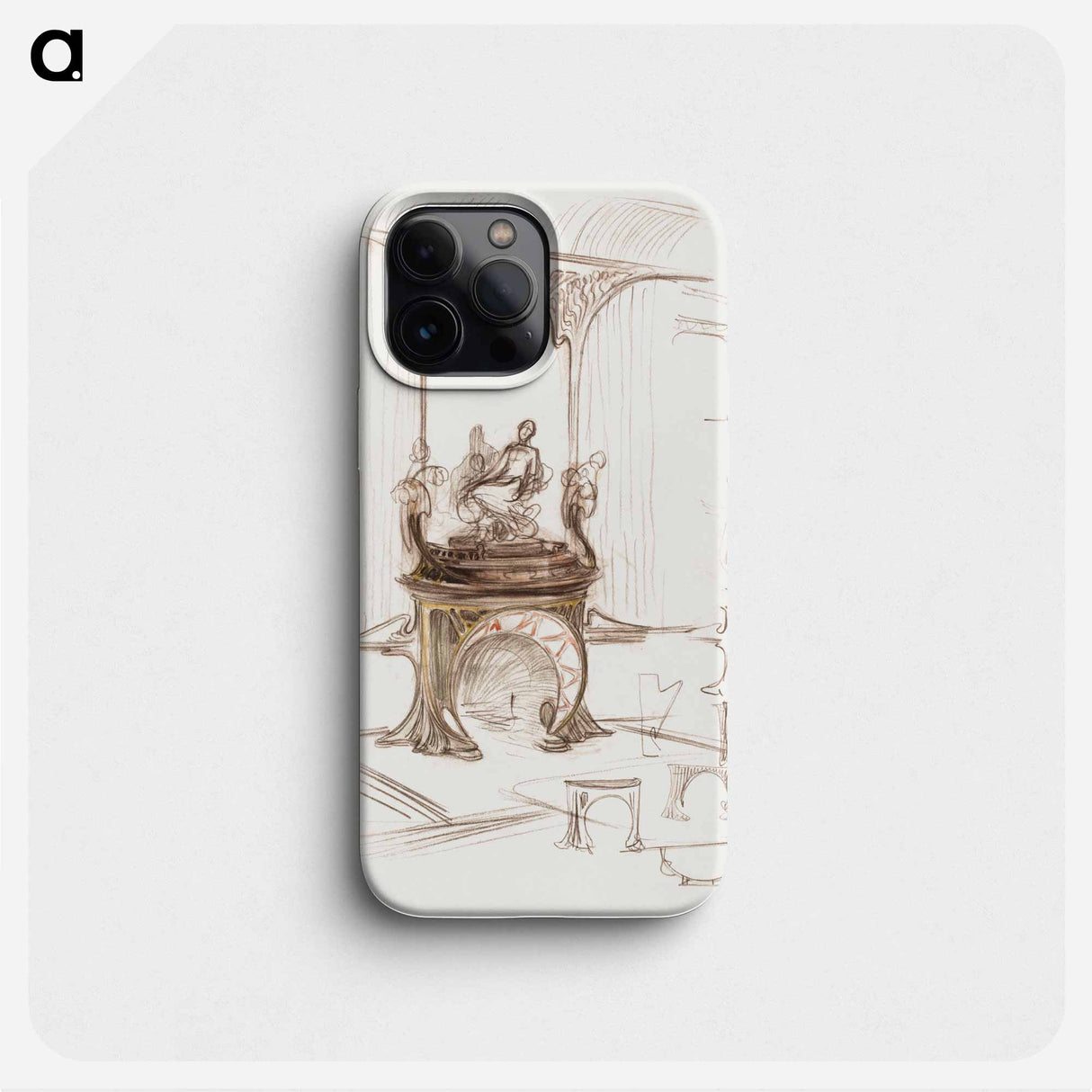 Sketch for a fireplace - Alphonse Mucha Phone Case.