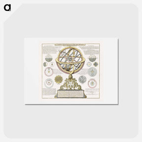 アートポストカード-The Artificial or Oblique Armillary Sphere - アンティーク地図 Postcard.