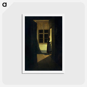 アートポストカード-Woman with a candlestick - カスパー ダーヴィト フリードリヒ Postcard.