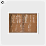 アートポストカード-Female - Thirteen Drapery Studies - エドワード バーン ジョーンズ Postcard.