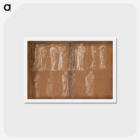 アートポストカード-Female - Thirteen Drapery Studies - エドワード バーン ジョーンズ Postcard.