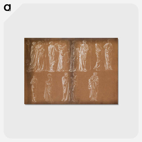 アートポストカード-Female - Thirteen Drapery Studies - エドワード バーン ジョーンズ Postcard.