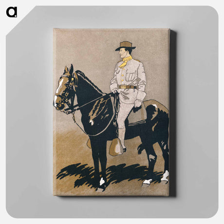 アートパネル-Soldier riding a horse - エドワード ペンフィールド Canvas.