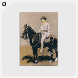 アートポストカード-Soldier riding a horse - エドワード ペンフィールド Postcard.