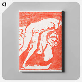 アートパネル-Female nude, Mädchenakt - エルンスト ルートヴィヒ キルヒナー Canvas.