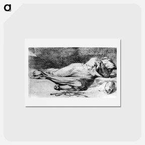 アートポストカード-Monk at Prayer - ウジェーヌ ドラクロワ Postcard.