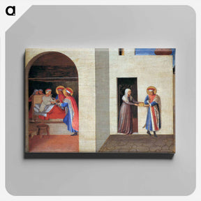 アートパネル-The Healing of Palladia by Saint Cosmas and Saint Damian - フラ アンジェリコ Canvas.