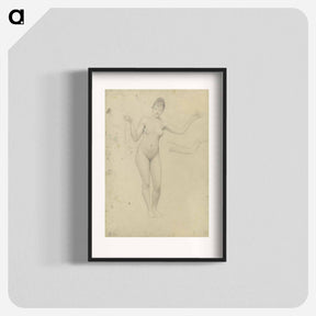 アートポスター-Standing female nude and arm study - グスタフ クリムト Poster.