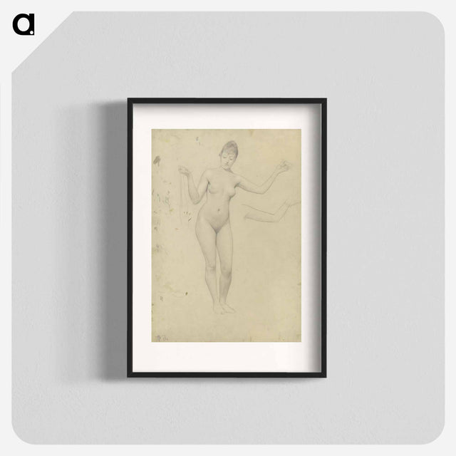 アートポスター-Standing female nude and arm study - グスタフ クリムト Poster.