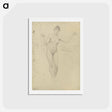 アートポストカード-Standing female nude and arm study - グスタフ クリムト Postcard.