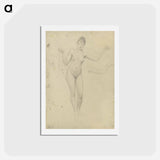 アートポストカード-Standing female nude and arm study - グスタフ クリムト Postcard.