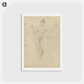 アートポストカード-Standing female nude and arm study - グスタフ クリムト Postcard.