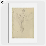 アートポスター-Standing female nude and arm study - グスタフ クリムト Poster.