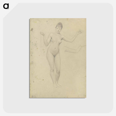 アートポストカード-Standing female nude and arm study - グスタフ クリムト Postcard.