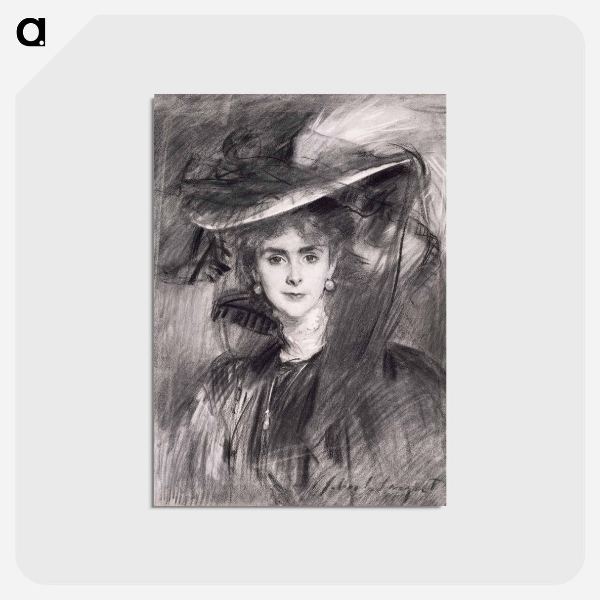 アートポストカード-Portrait of the Baroness de Meyer - ジョン シンガー サージェント Postcard.