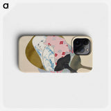 Girl in fan of Momoyogusa–Flowers of a Hundred Generations - Kamisaka Yukika Phone Case.