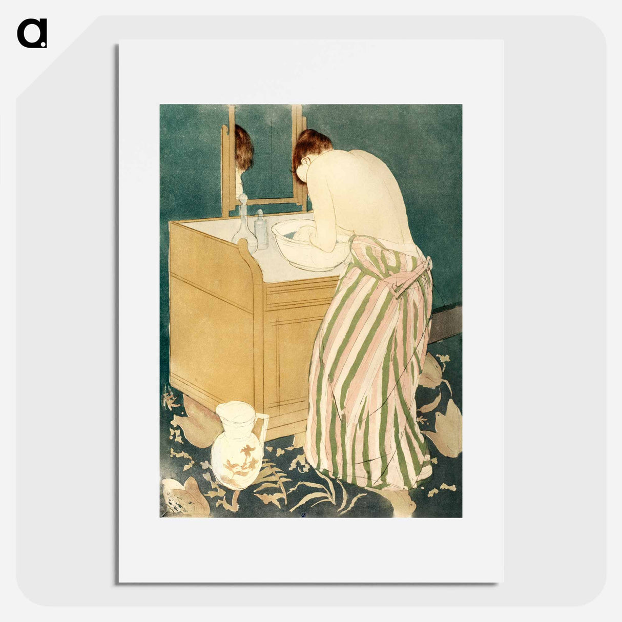 Woman Bathing - Mary Cassatt Poster.