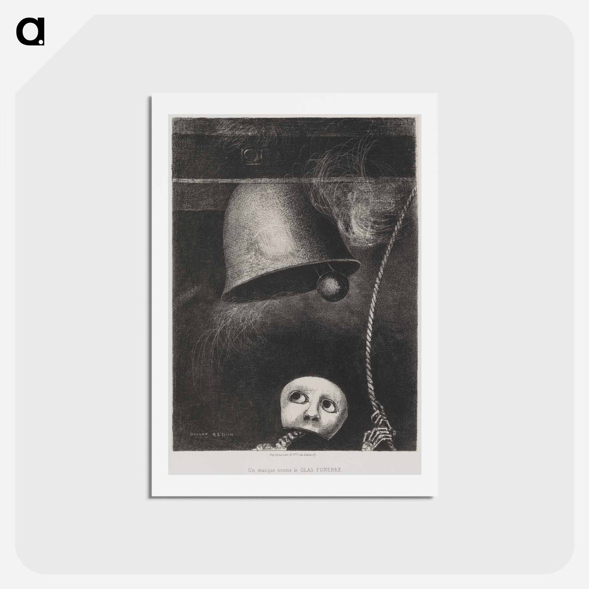 アートポストカード-A Edgar Poe (Un masque sonne le glas funebre) - オディロン ルドン Postcard.