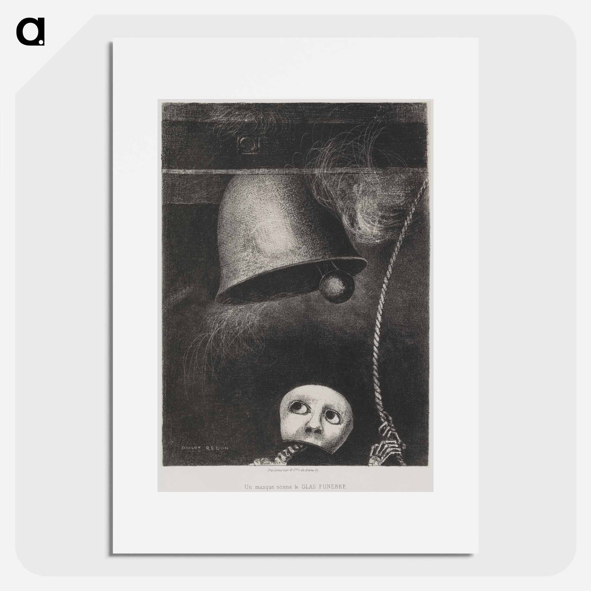 アートポスター-A Edgar Poe (Un masque sonne le glas funebre) - オディロン ルドン Poster.