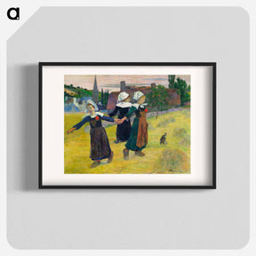アートポスター-Breton Girls Dancing, Pont-Aven - ポール ゴーギャン Poster.