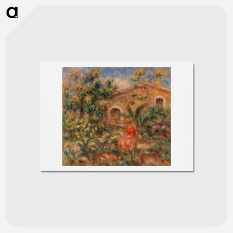 アートポストカード-Landscape with Woman and Dog - ピエール オーギュスト ルノワール Postcard.