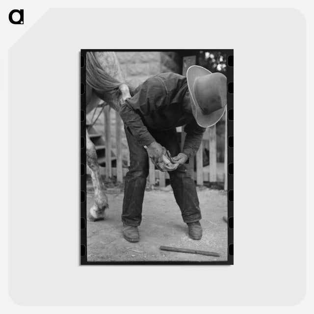 アートポストカード-Mormon Farmer Shoeing a Horse
 - ラッセル リー Postcard.