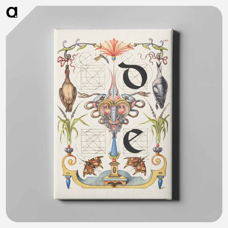 アートパネル-Guide for Constructing the Letters d and e from Mira Calligraphiae Monumenta
 - 書道のお手本 Canvas.