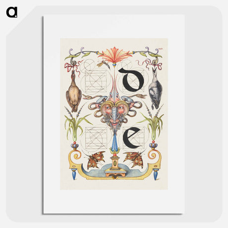 アートポスター-Guide for Constructing the Letters d and e from Mira Calligraphiae Monumenta
 - 書道のお手本 Poster.