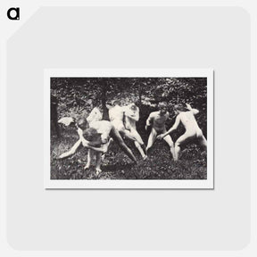 アートポストカード-Studens wrestling in the nude - トーマス エイキンズ Postcard.