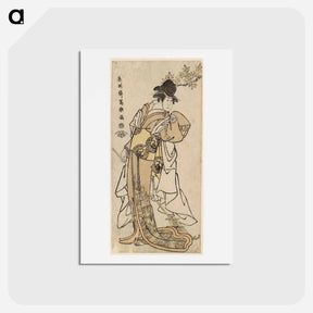 アートポストカード-Iwai Hanshirō IV as Chihaya, the younger sister of the Shintō priest Kenkō - 東洲斎 写楽 Postcard.