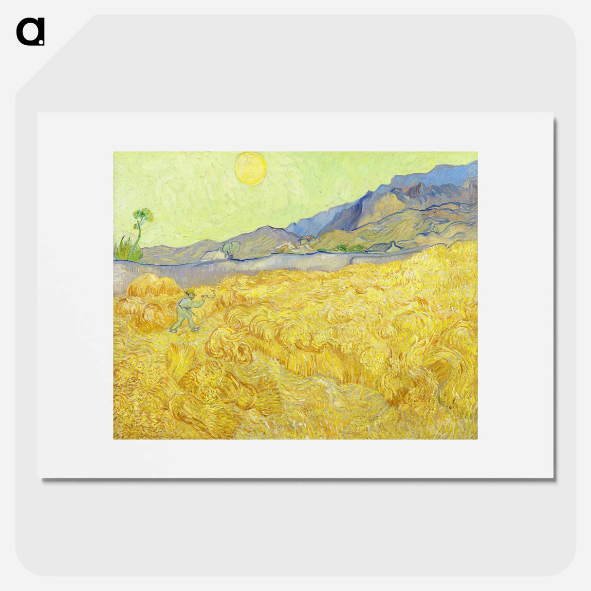 Wheatfield with a reaper - Vincent van Gogh Poster.