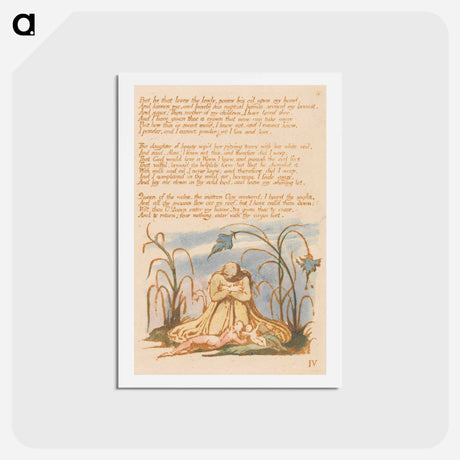 アートポストカード-The Book of Thel, Plate 7 - ウィリアム ブレイク Postcard.