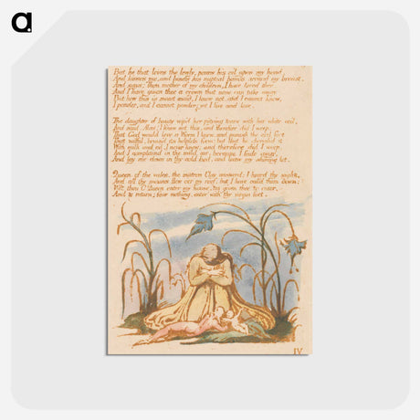 アートポストカード-The Book of Thel, Plate 7 - ウィリアム ブレイク Postcard.