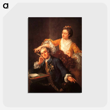 アートポストカード-David Garrick and his Wife - ウィリアム ホガース Postcard.