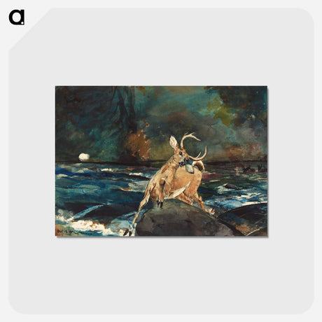 アートポストカード-A Good Shot, Adirondacks - ウィンスロー ホーマー Postcard.