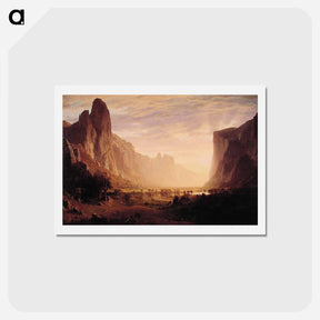 アートポストカード-Looking Down Yosemite Valley, California - アルバート ビアスタット Postcard.