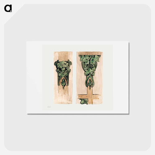 Bronze capitals for the interior of the Fouquet boutique - アルフォンス ミュシャ Postcard.