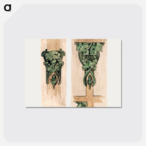 Bronze capitals for the interior of the Fouquet boutique - Alphonse Mucha Postcard.