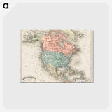 アートポストカード-Amerique du Nord - アンティーク地図 Postcard.
