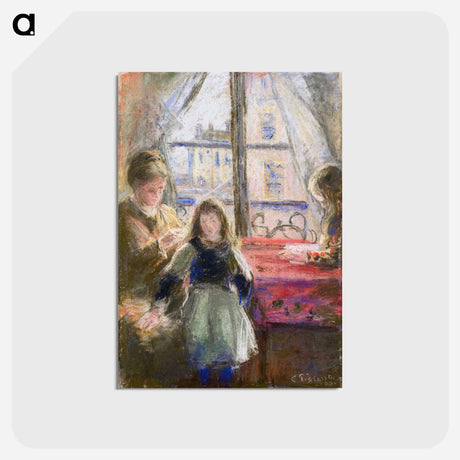 アートポストカード-At the Window, rue des Trois Frères - カミーユ ピサロ Postcard.