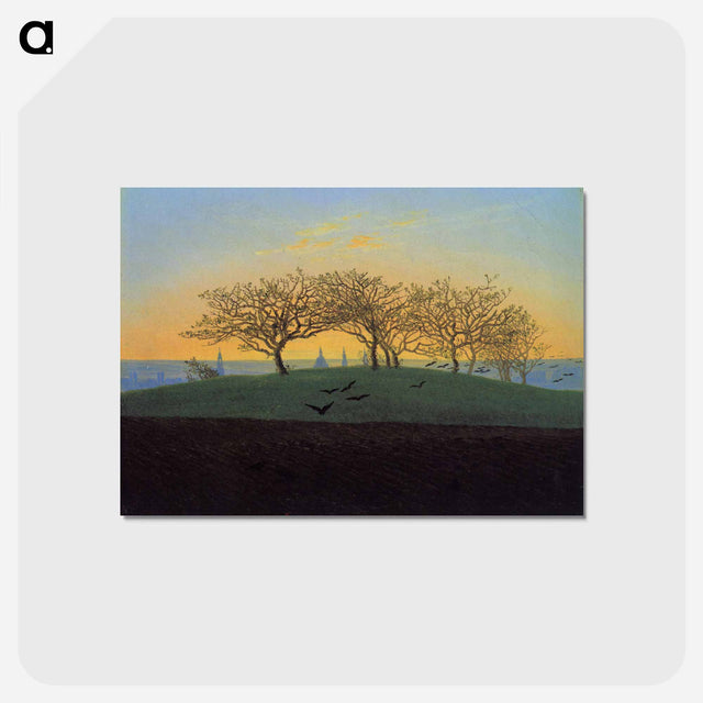 アートポストカード-Hills and Ploughed Fields near Dresden - カスパー ダーヴィト フリードリヒ Postcard.