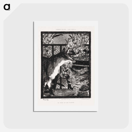 アートポストカード-Les Chats - エドゥアール マネ Postcard.